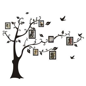 Arbre photo noir trois générations salon amovible TV canapé fond sticker mural peinture chambre